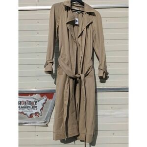 GAP Wrap Tan Trench Coat Small Petite NWT Lightweight Layering Jacket Duster